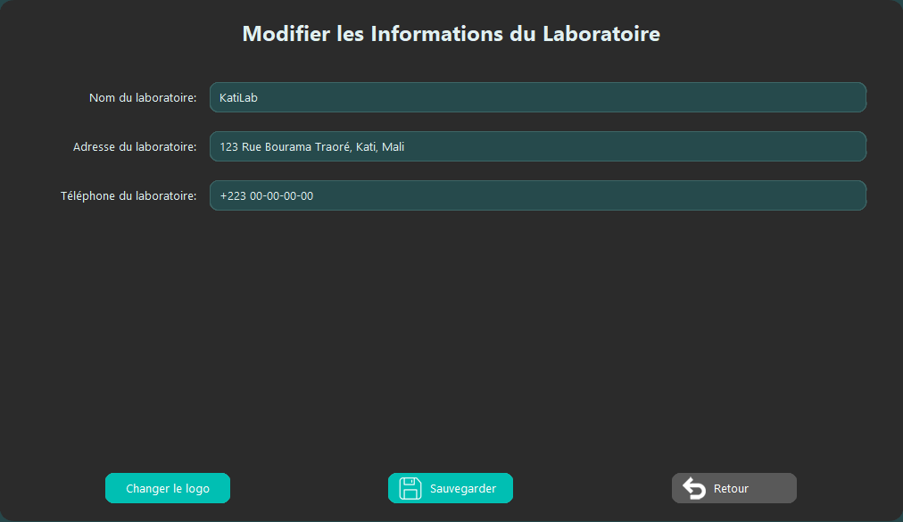 Configuration du laboratoire